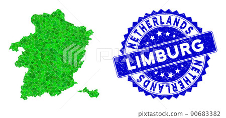 Rosette Grunge Stamp Seal with Green Vector Lowpoly Limburg Province Map mosaic Rosette Grunge Stamp Seal with Green Vector Lowpoly Limburg Province Map mosaic 90683382