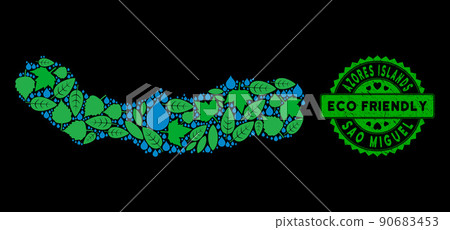Vector Eco Green Composition Sao Miguel Island Map and ECO FRIENDLY Distress Seal Vector Eco Green Composition Sao Miguel Island Map and ECO FRIENDLY Distress Seal 90683453