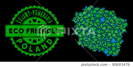 Vector Eco Green Composition Kujawy-Pomerania Province Map and ECO FRIENDLY Distress Seal Vector Eco Green Composition Kujawy-Pomerania Province Map and ECO FRIENDLY Distress Seal 90683476