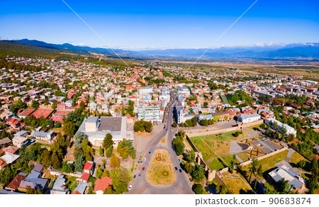 Telavi old town aerial panoramic view Telavi old town aerial panoramic view 90683874