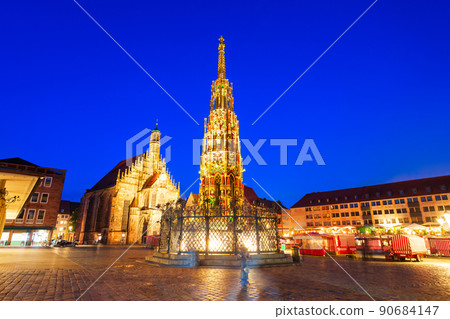 Schoener Brunnen fountain in Nuremberg, Germany Schoener Brunnen fountain in Nuremberg, Germany 90684147