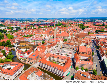 Nuremberg old town aerial panoramic view Nuremberg old town aerial panoramic view 90684287