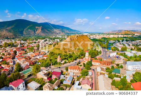 Gori town aerial panoramic view, Georgia 90684337