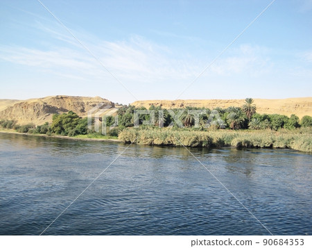 View of the riverbank from the Nile cruise ship View of the riverbank from the Nile cruise ship 90684353