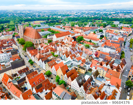 Ingolstadt old town aerial panoramic view 90684376