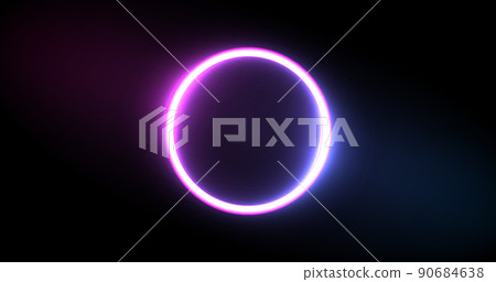 Vector Vibrant Neon Circle with Glow 90684638