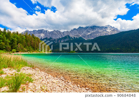 Eibsee lake in Bavaria, Germany Eibsee lake in Bavaria, Germany 90684848