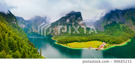 St. Bartholomew church at Konigssee Lake St. Bartholomew church at Konigssee Lake 90685231