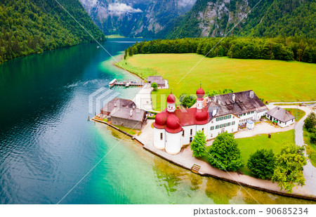 St. Bartholomew church at Konigssee Lake St. Bartholomew church at Konigssee Lake 90685234