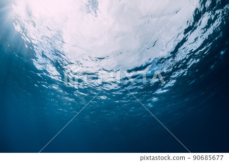 Surface with waves of tropical blue ocean from the deep Surface with waves of tropical blue ocean from the deep 90685677