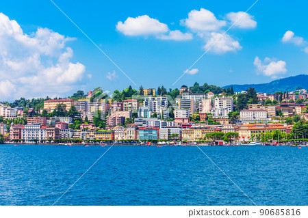 Lugano lake and city, Switzerland Lugano lake and city, Switzerland 90685816