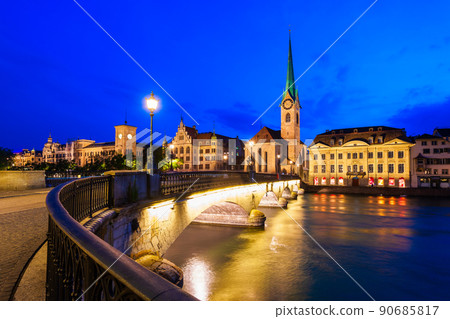 Fraumunster Church in Zurich, Switzerland Fraumunster Church in Zurich, Switzerland 90685817