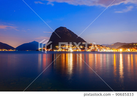 Lugano lake and city, Switzerland Lugano lake and city, Switzerland 90685833