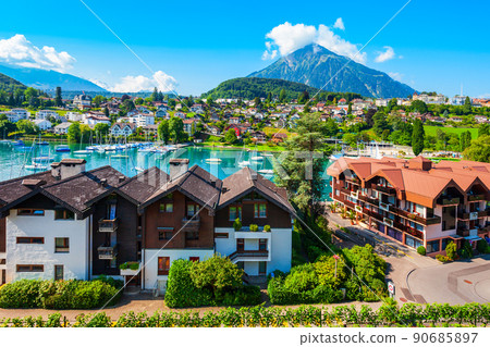 Spiez town panoramic view, Switzerland 90685897