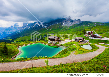 Fallbodensee lake in Lauterbrunnen valley 90685910