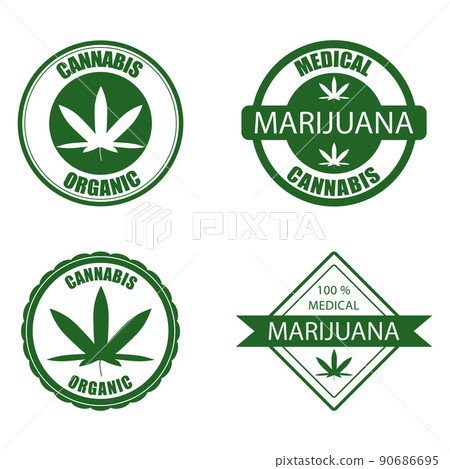 Medical cannabis, organic marijuana badge label for treatment Medical cannabis, organic marijuana badge label for treatment 90686695