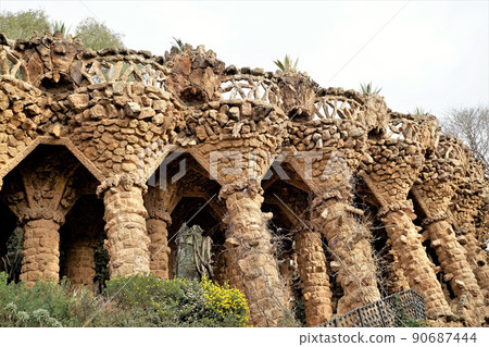 西班牙巴塞羅那Guell公園 西班牙巴塞羅那Guell公園 90687444