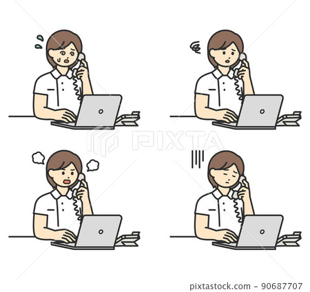 Illustration material for medical professionals to answer the phone Illustration material for medical professionals to answer the phone 90687707