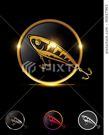Golden Fishing Circle Logo Sign Golden Fishing Circle Logo Sign 90687965