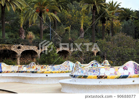 Spain Barcelona Guell Park Spain Barcelona Guell Park 90688077