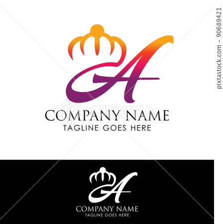 Crown Monogram Letter A vector Logo 90689421