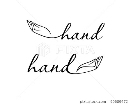 Hand Outline Letters vector Icon 90689472