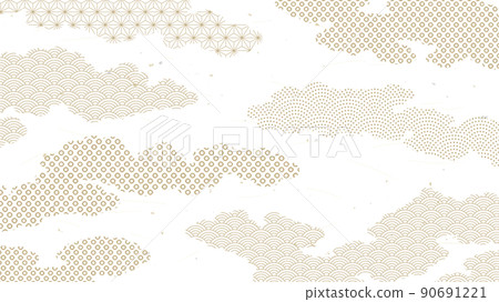Cloud-shaped Japanese pattern background Cloud-shaped Japanese pattern background 90691221