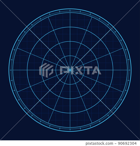 Radar screen illustration_circle Radar screen illustration_circle 90692304