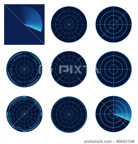 Radar screen illustration material... - Stock Illustration [90692386 ...
