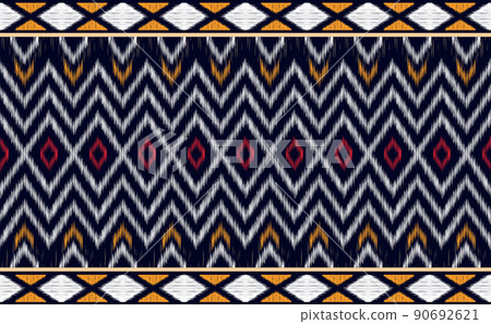 Embroidery pattern vector, Geometric ethnic graphic antique background, Line texture art 90692621