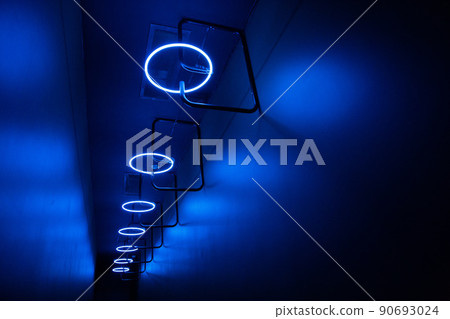 backlight round led blue neon long hallway backlight round led blue neon long hallway 90693024