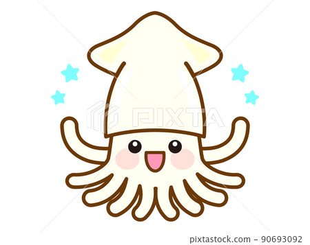 可愛的魷魚插圖素材 可愛的魷魚插圖素材 90693092