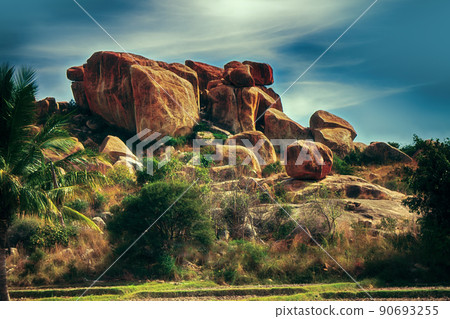 fantasy world. Fabulous unusual mountain landscape 90693255