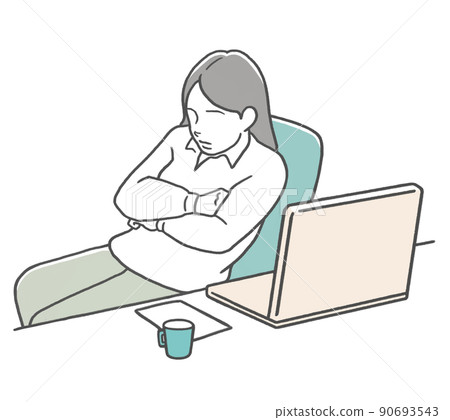 Business woman who falls asleep at work Business woman who falls asleep at work 90693543