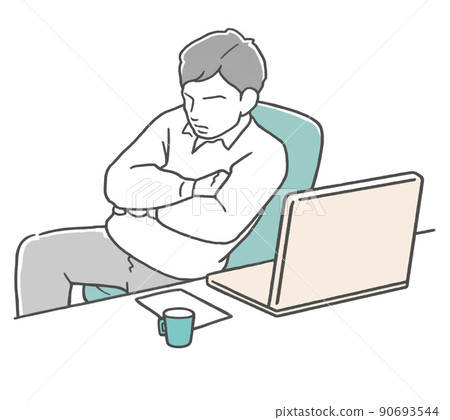 A businessman who falls asleep at work 90693544