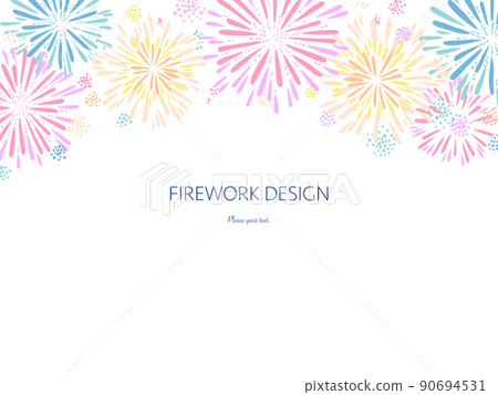 Landscape with fireworks-hand-painted-background 90694531