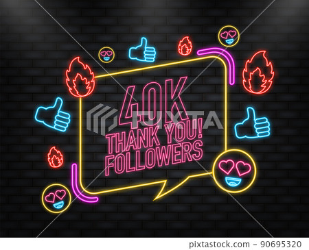 Thank you 40000 followers on yellow background. White background. Vector design. Flat design. Social media. Thank you 40000 followers on yellow background. White background. Vector design. Flat design. Social media. 90695320