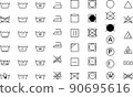 Clothes care icon set. Laundry black symbols black 90695616