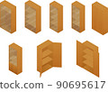 Cupboard isometric set of vitrine  furniture 90695617