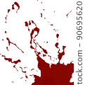 Grunge background with bright red splash corner 90695620