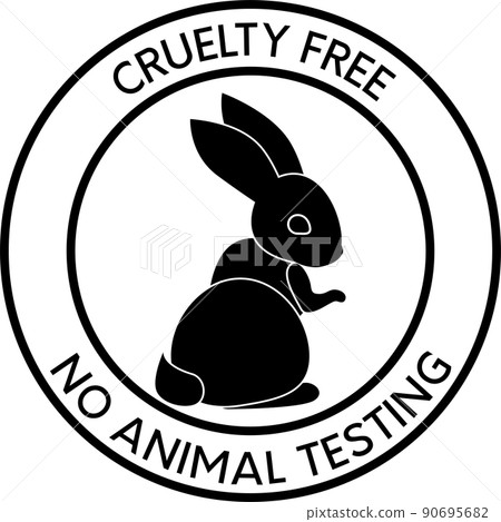 Cruelty free concept emblem design with rabbit Cruelty free concept emblem design with rabbit 90695682