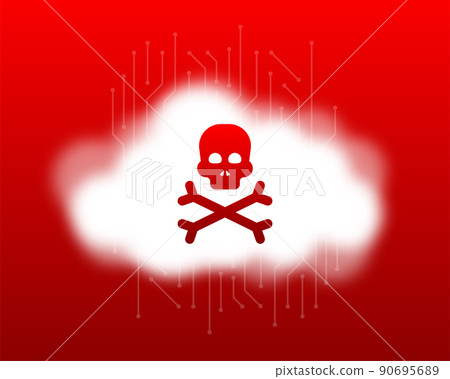 Virus cloud. Searching virus. Microbe icon Cyber secure Virus cloud. Searching virus. Microbe icon Cyber secure 90695689