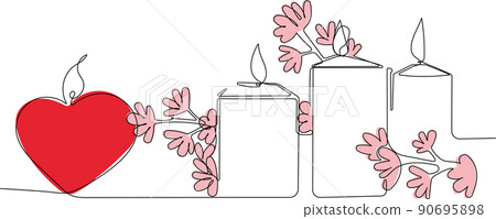 Romantic atmosphere candles with a flowers Romantic atmosphere candles with a flowers 90695898