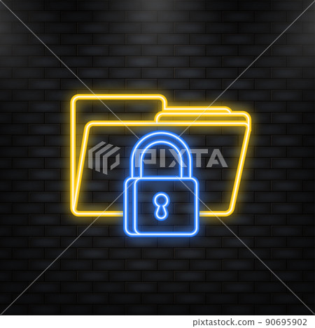 Private key, digital key. Neon icon. Cyber security concept. Futuristic server Private key, digital key. Neon icon. Cyber security concept. Futuristic server 90695902