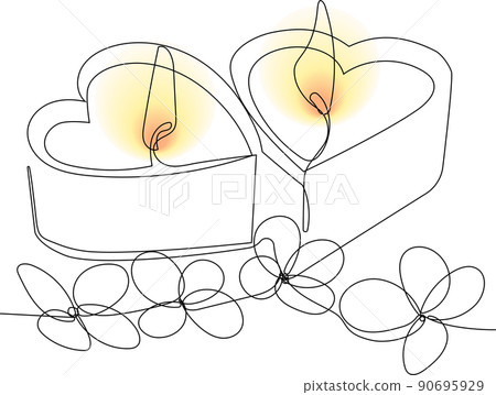 Romantic atmosphere candles with a flowers Romantic atmosphere candles with a flowers 90695929