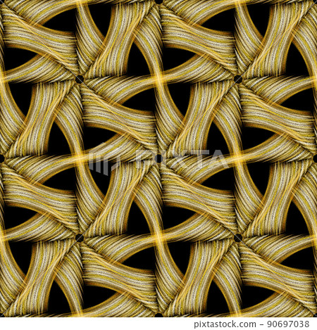 Seamless abstract dark background with golden shapes. Black and gold luxury pattern Seamless abstract dark background with golden shapes. Black and gold luxury pattern 90697038