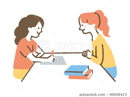 Two women having a meeting_color Two women having a meeting_color 90698423