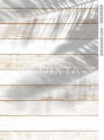 白色的木甲板,棕櫚樹的樹蔭,清爽的夏日形象 白色的木甲板,棕櫚樹的樹蔭,清爽的夏日形象 90699566