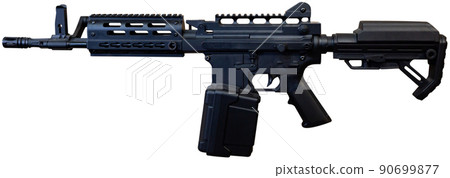 Modern automatic multiple-charge weapon on white background Modern automatic multiple-charge weapon on white background 90699877