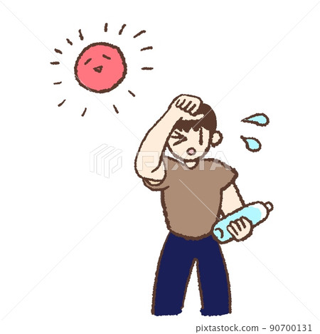 一個有塑料瓶和太陽的男人 90700131